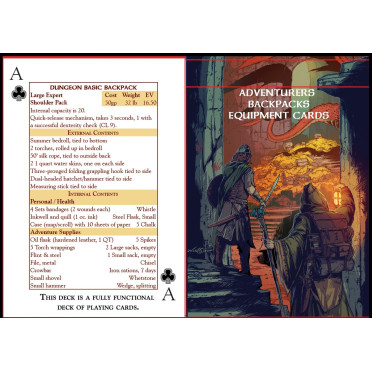 Adventurers Backpack Equipment Cards