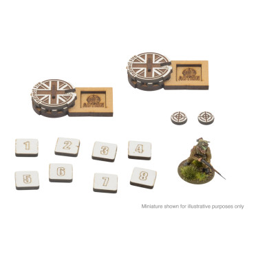 Bolt Action - MDF Artillery Zeroing In Markers - Great Britain