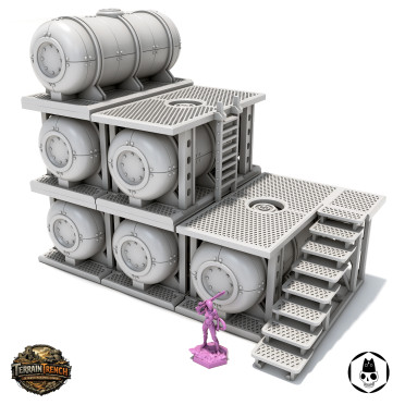 Fuel Tank Stockpile - Wargame Scenery Terrain