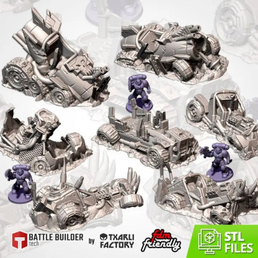 Txarli - Décors Futuristes - Epaves de buggies Ork