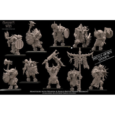Minotaurs with weapon & shield Battle-Ready regiment
