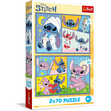 Puzzle - Pas d'ennui avec Stitch - 2x70 pièces