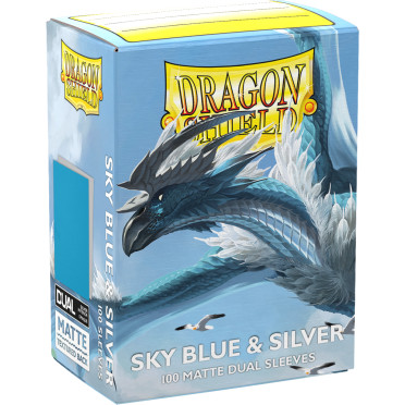 100 Dragon Shield Matte : Sky Blue & Silver