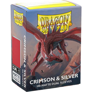 100 Dragon Shield Matte : Crimson & Silver