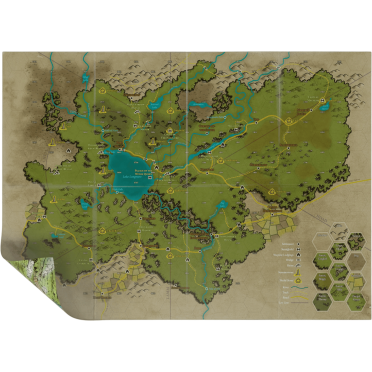 Boite de Dolmenwood - Double Sided Player/Referees Poster Map