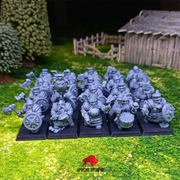 Boite de Apache Studio - Seigneurs nains - 20 Gardes dragons nains avec boucliers et EMC