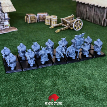 Boite de Apache Studio - Seigneurs nains - 20 Arquebusiers nains avec EMC