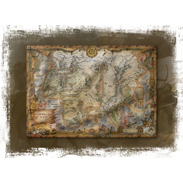 Boite de Conan : L’Âge hyborien – Le Jeu de Rôle – Hyborian Age Cloth Map