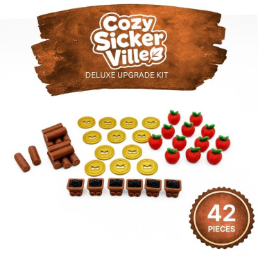 Boite de Ensemble de Pions de Ressources compatible avec Cozy Stickerville - 42 pions deluxe