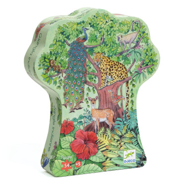 Boite de Puzzle Silhouette - Jungle Indienne - 54 Pièces