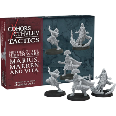 Boite de Cohors Cthulhu Tactics Miniatures - Heroes of the Hidden Wars: Marius, Maeren, and Vita
