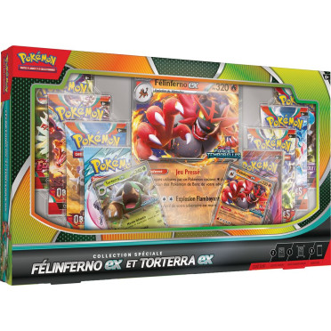 Boite de Pokémon : Coffret Premium MultiSpé : Félinferno Ex et Torterra Ex