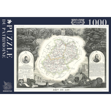 Boite de Puzzle - Carte du département du Lot par Levasseur - 1000 pièces