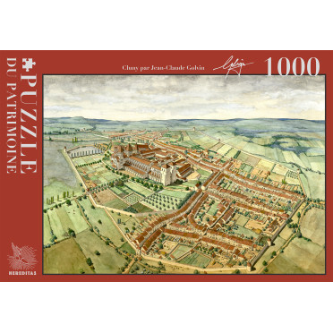 Boite de Puzzle - Abbaye de Cluny par Jean-Claude Golvin - 1000 pièces