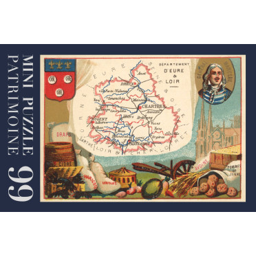 Boite de Puzzle - Carte Eure et Loir - 99 pièces