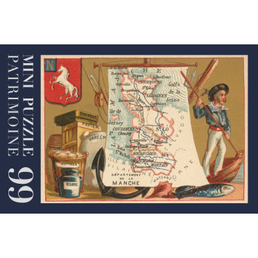 Boite de Puzzle - Carte du département de la Manche - 99 pièces