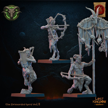 Boite de Lost Kingdom miniatures - Hardes bestiales - Archers faunes, état-major