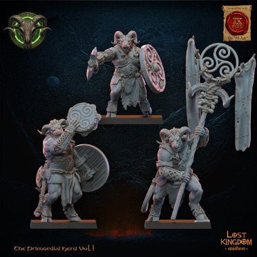 Boite de Lost Kingdom miniatures - Hardes bestiales - Guerriers hommes-bêtes, état-major
