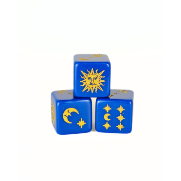 Boite de Set de 4 D6 – Lune et Soleil
