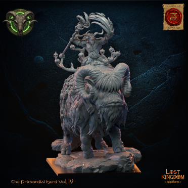 Boite de Lost Kingdom miniatures - Hardes Bestiales - Chaman Homme-Bête sur Monstre